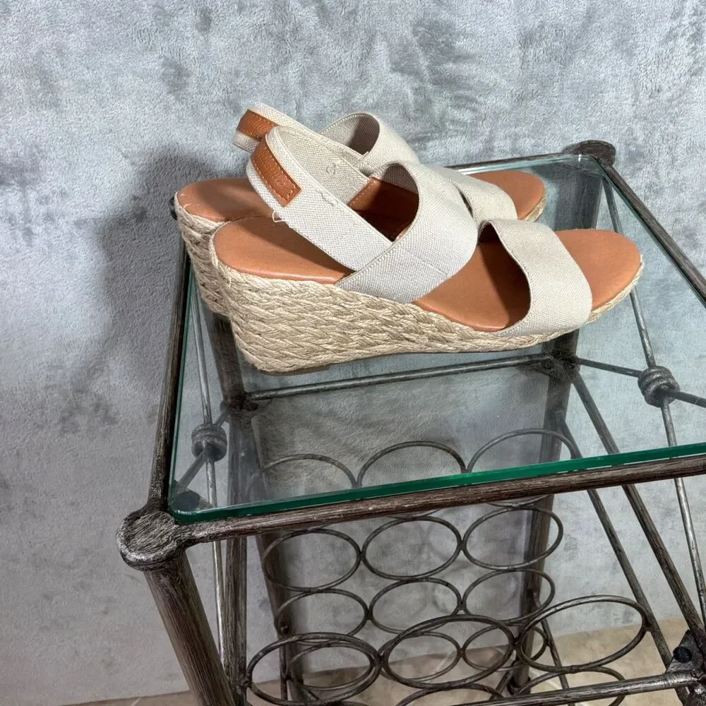 Tommy Bahama Shoes Women's Size 9Beige Sakura Espadrille Wedge Sandals Slingback